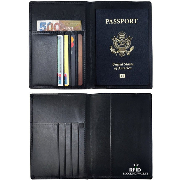 RFID Anti-magnetic Passport Holder Leather ID Case