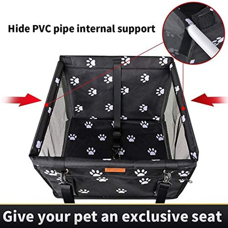 Dog Car Seat Puppy Portable Pet Booster Car Seat with Clip-On Safety Leash and PVC Support Pipe, Anti-Collapse,Perfect for Small Pets