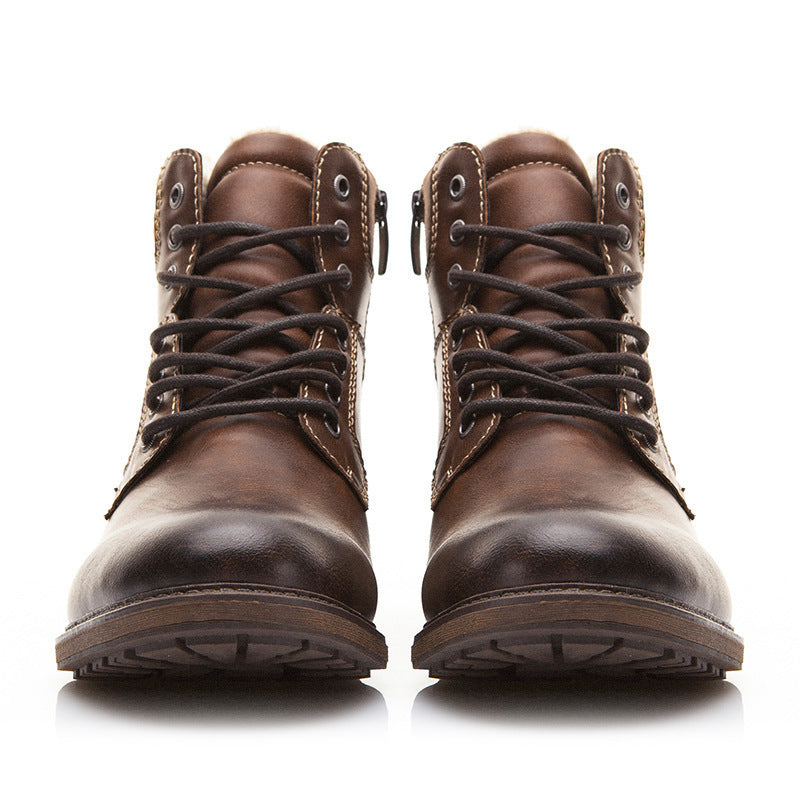 winter men warm shoes martin boots snow boots 7-12days