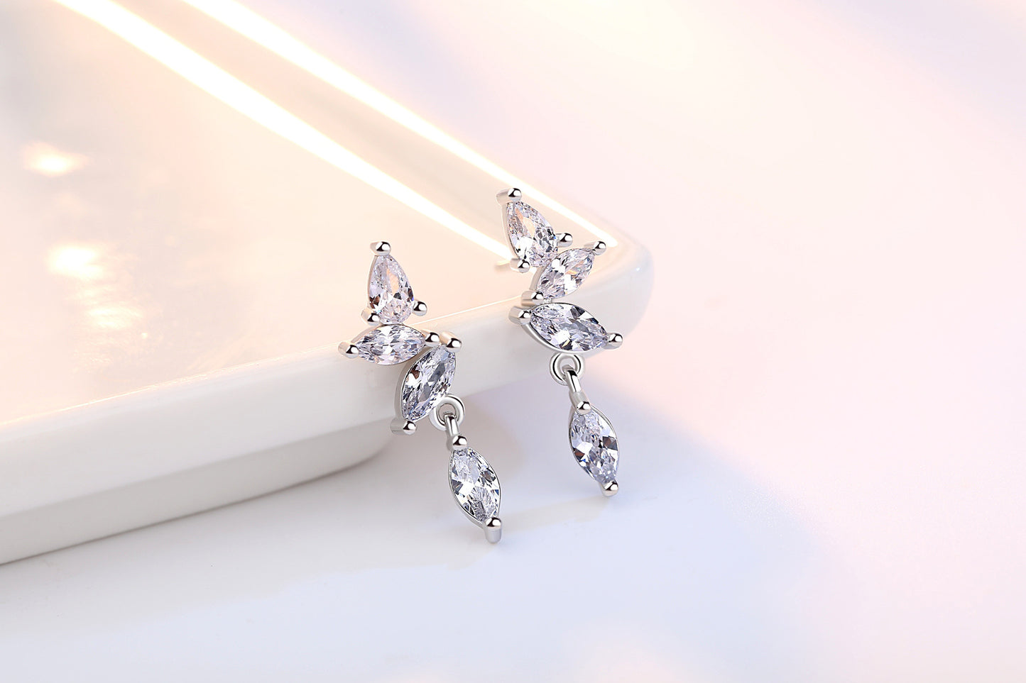 Ice crystal drop earrings