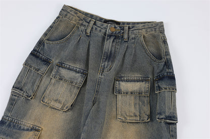 Vintage Fashion Work Clothes Jeans For Men