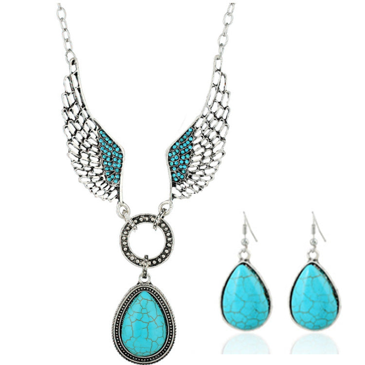 Water drop necklace earrings set