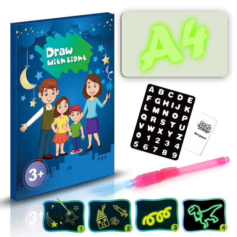 Educational Toy Drawing Pad 3D Magic 8 Light Effects Puzzle Board Sketchpad 8-14days