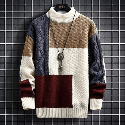 Men's Autumn And Winter Thickened Stitching Korean Style Trendy Sweater 7-12days