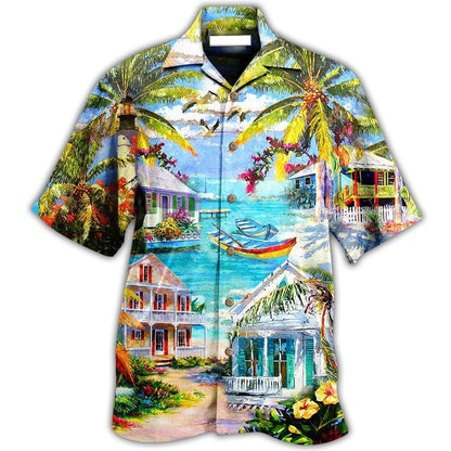 International Station Series 3D Digital Printing Hawaiian Shirt Men