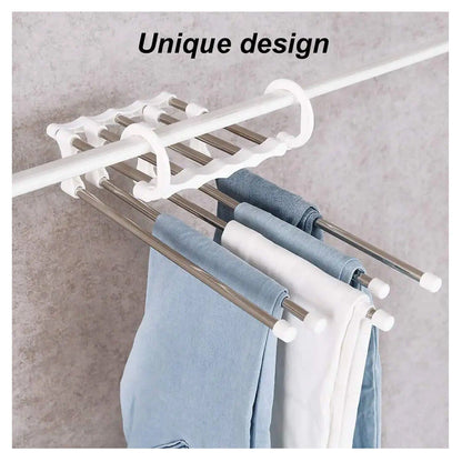 Wonder Metal Magic Hanger Pants Clothes Rack Hooks Space Saver Closet Organizers