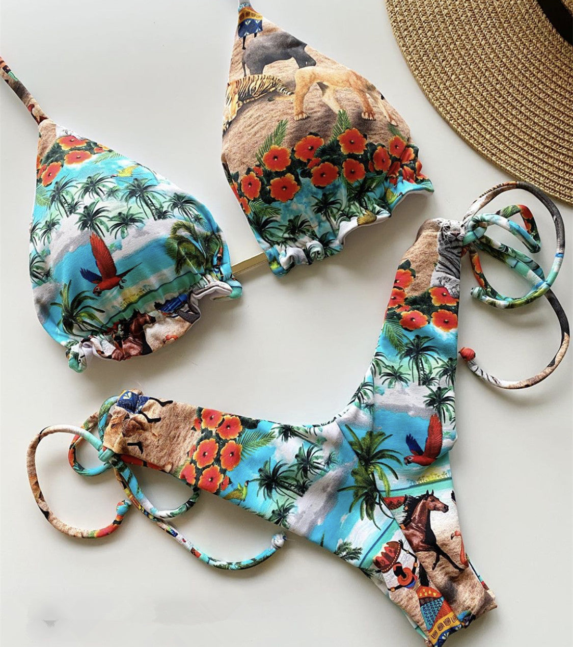 Swimsuit floral vintage swimsuit