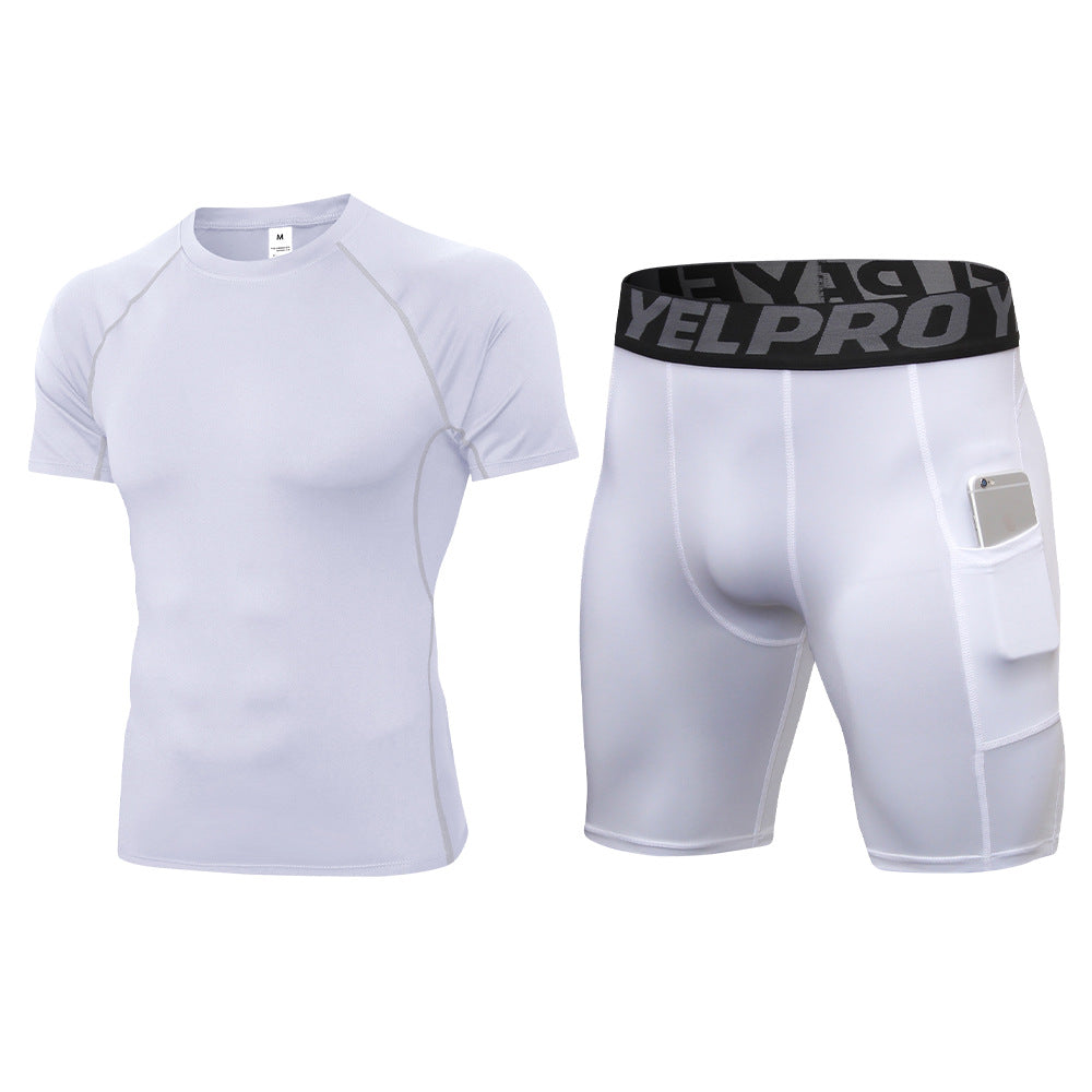 Short-sleeved Breathable Quick-drying Shorts Running Sportswear Two-piece Set