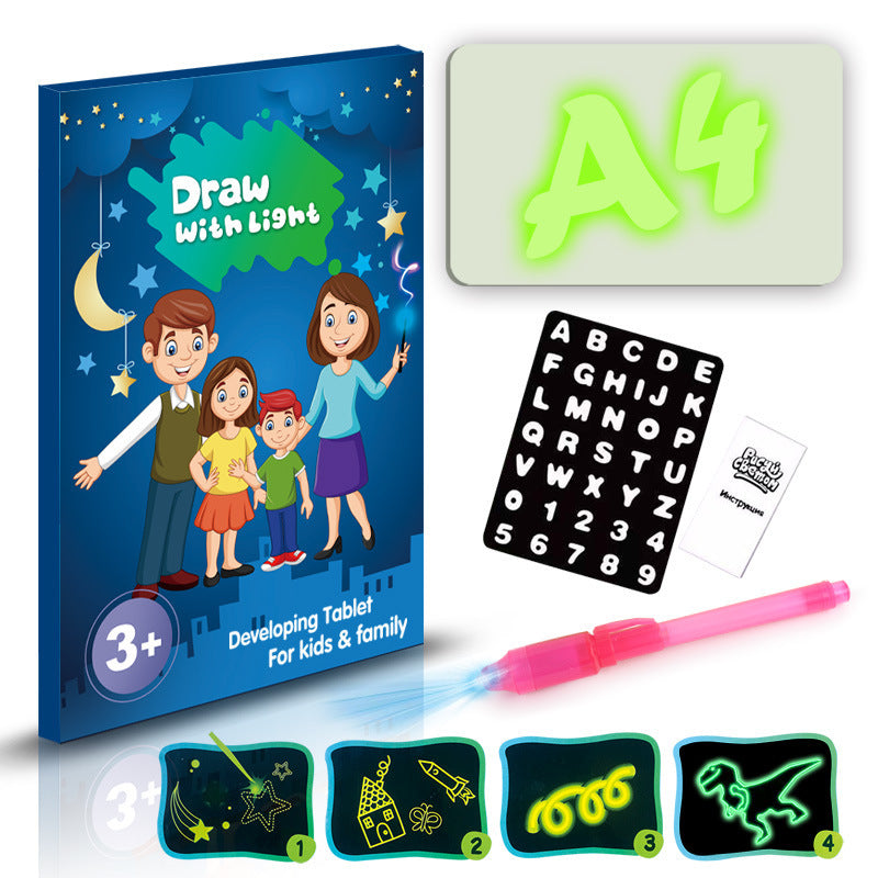 Educational Toy Drawing Pad 3D Magic 8 Light Effects Puzzle Board Sketchpad 8-14days