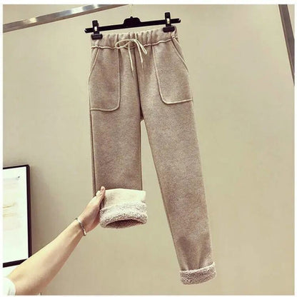 Lamb Wool Fur Sweater Casual Pants Three Piece Set Fashion Suit Women 7-12days