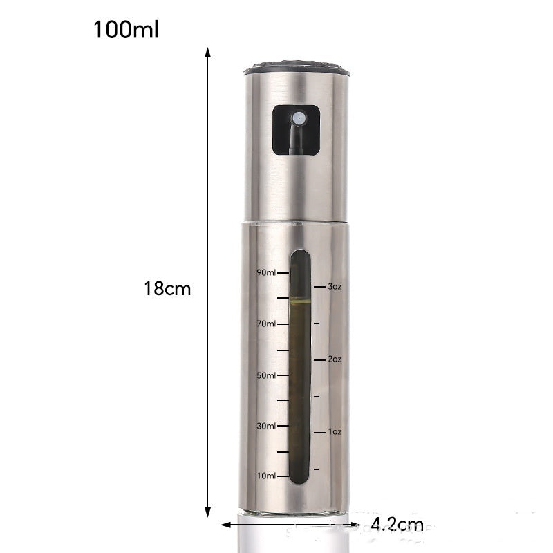 Fuel Spray Can Household Kitchen Supplies Artifact Stainless Steel Oil Injection Bottle Spice Bottle Spray Press Type Barbecue Oil Bottle Kitchen Gadgets