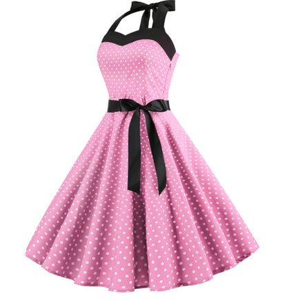 The polka dot strapless dress