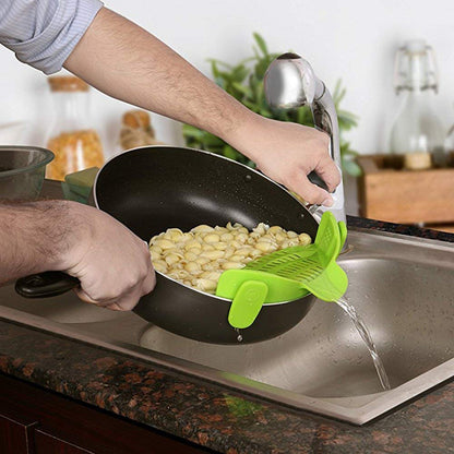 Universal Silicone Clip-on Pan Pot Strainer Anti-spill Pasta Pot Strainer Food Grade Rice Fruit Colander Strainer