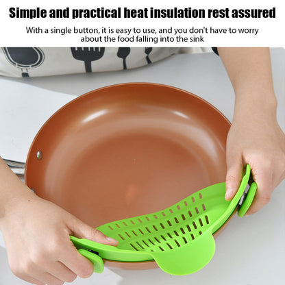 Universal Silicone Clip-on Pan Pot Strainer Anti-spill Pasta Pot Strainer Food Grade Rice Fruit Colander Strainer