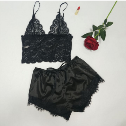 Lace Satin Sleepwear Set