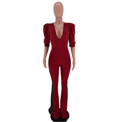 European And American Women's Leisure Jumpsuit With Large Horn