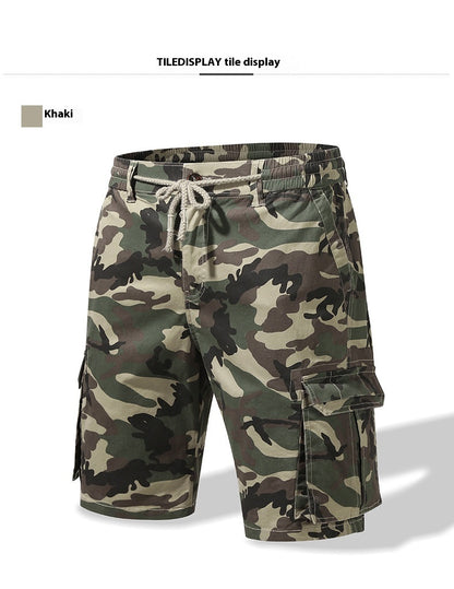 Men's Straight Casual Pants Camouflage Multi-pocket Workwear Shorts