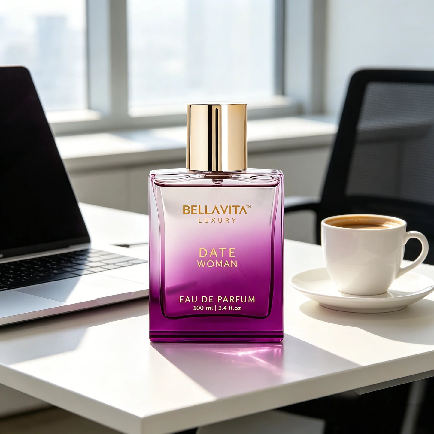 Bella Vita Luxury Date Woman Women EDP Perfume 100ml Sleek Gradient Purple Bottle Elegant Gold Cap Bright Tropical Floral Fruity Scent Summer Vacation Dating Birthday Luxury Gift For Her 4~9days