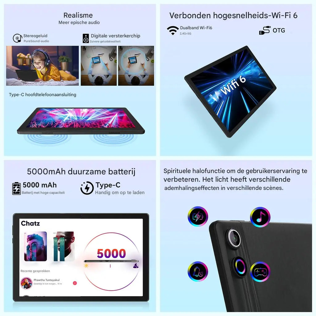 2026 Newest Android 15 Tablet 10 Inch 20GB+64GB Expandable 1TB WidevineL1 GMS 5000mAh Stylus Keyboard Mouse Headphones Case Set 3~8days