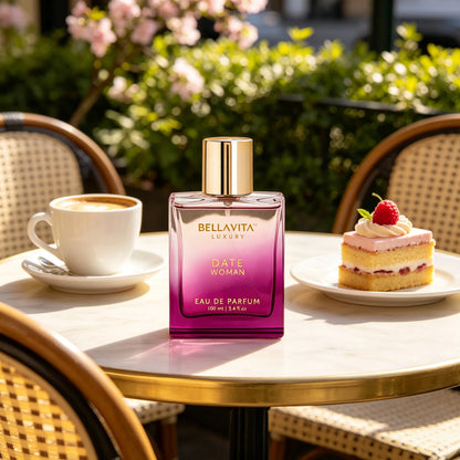 Bella Vita Luxury Date Woman Women EDP Perfume 100ml Sleek Gradient Purple Bottle Elegant Gold Cap Bright Tropical Floral Fruity Scent Summer Vacation Dating Birthday Luxury Gift For Her 4~9days