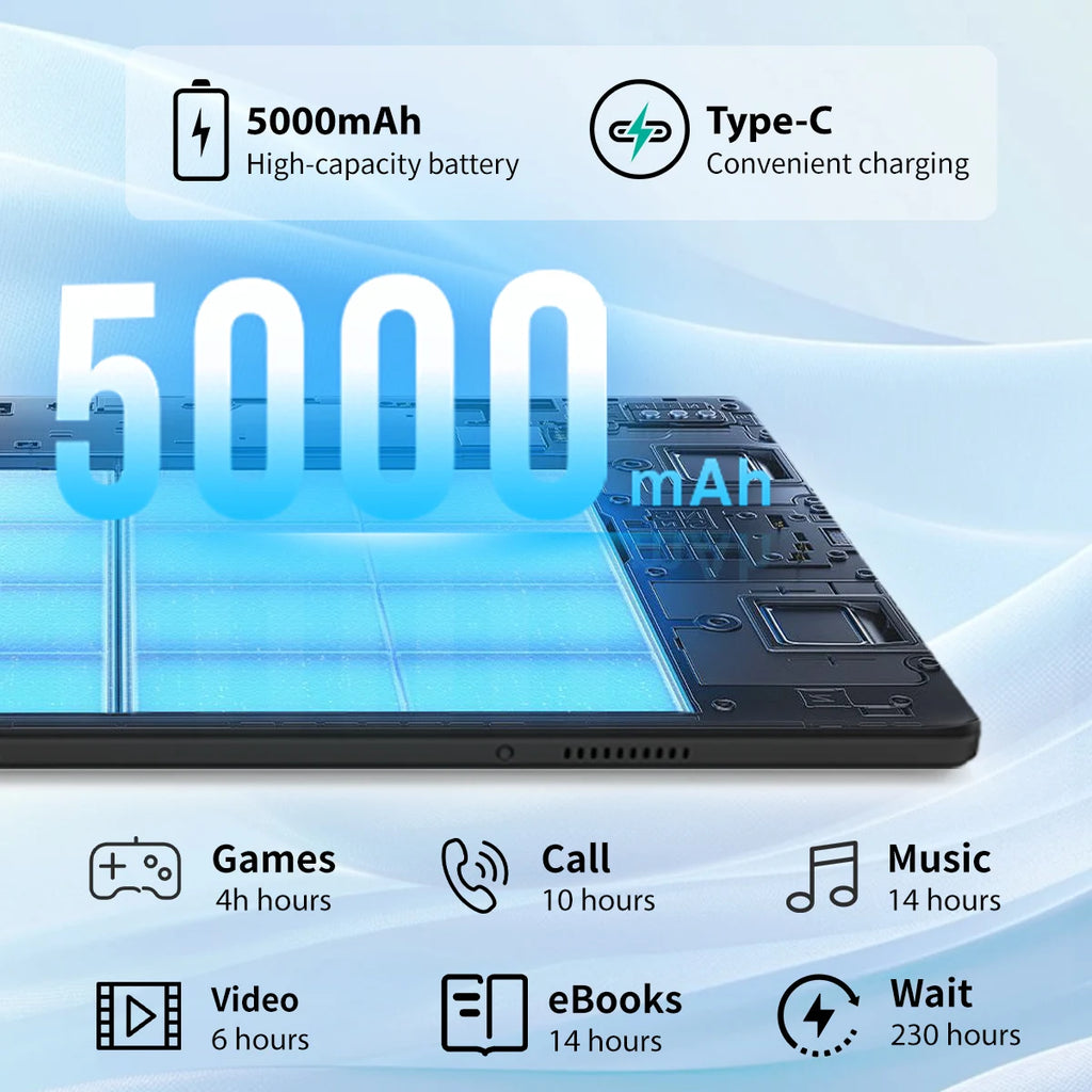 2026 Newest Android 15 Tablet 10 Inch 20GB+64GB Expandable 1TB WidevineL1 GMS 5000mAh Stylus Keyboard Mouse Headphones Case Set 3~8days