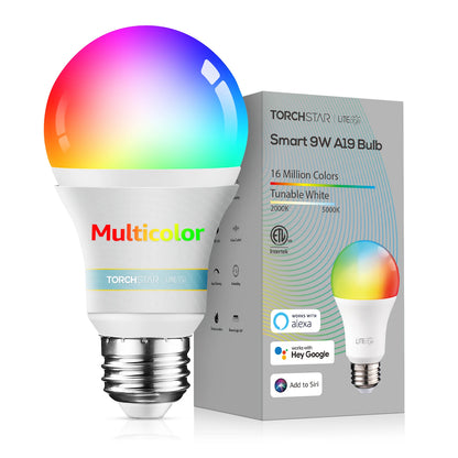 Smart WiFi LED A19 Bulb Compatible with Alexa, Google Home & Echo Assistant, 2~8days