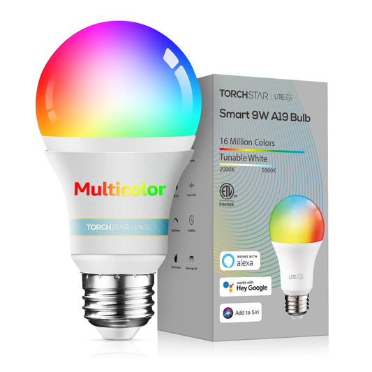 Smart WiFi LED A19 Bulb Compatible with Alexa, Google Home & Echo Assistant, 2~8days