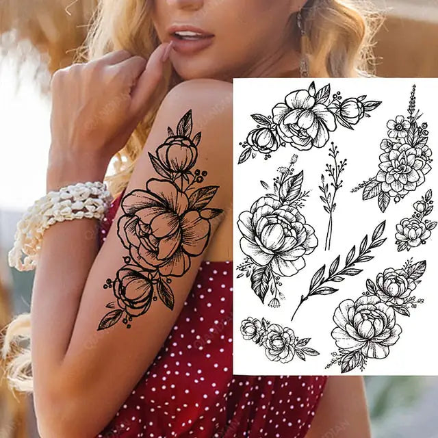 Old School Flowers Tattoos for Women