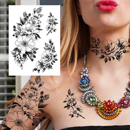 Old School Flowers Tattoos for Women