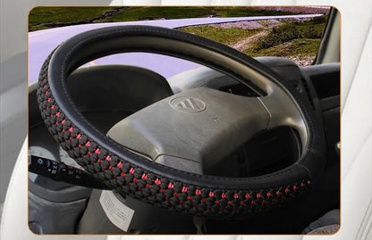 PU Leather+ Silk car Steering Wheel Covers for Car Bus Truck 36 38 40 42 45 47 50cm Diameter Auto Steering-wheel cover 8~17days