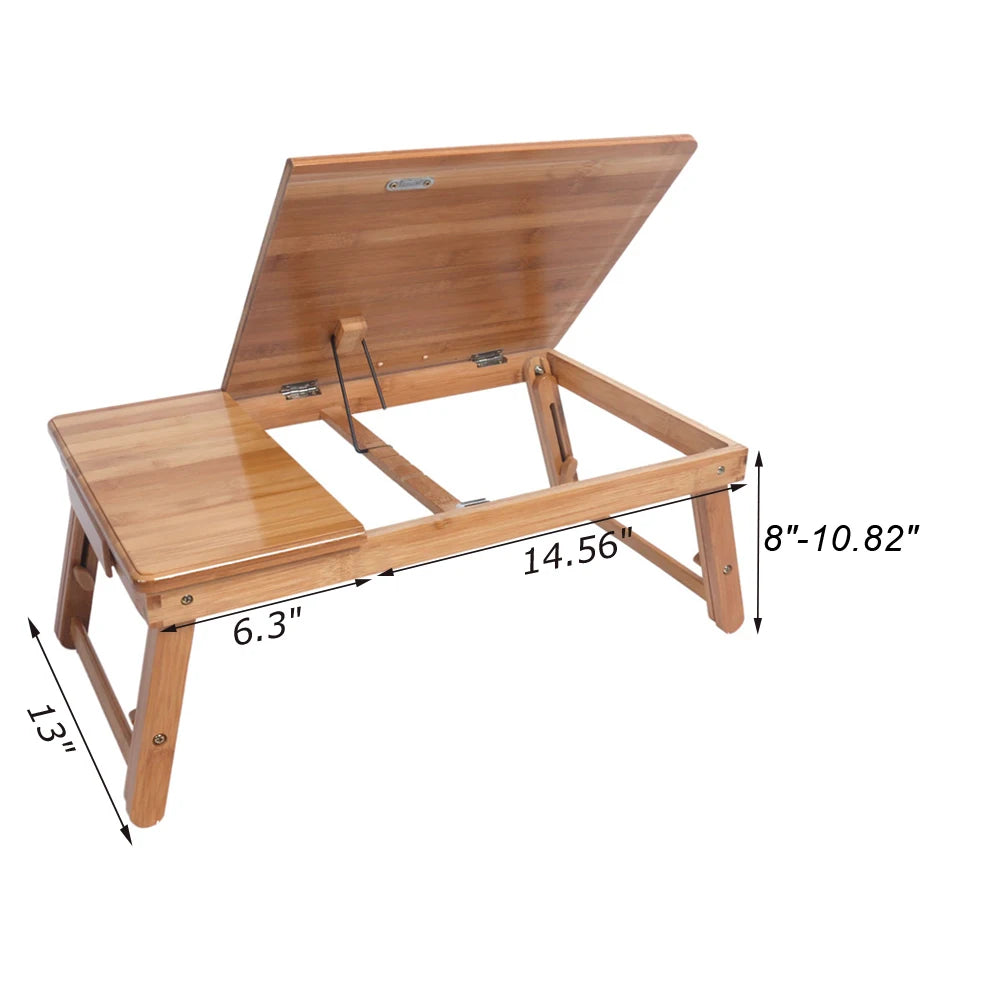 53cm Trendy Adjustable Bamboo Computer Desk 2~8days