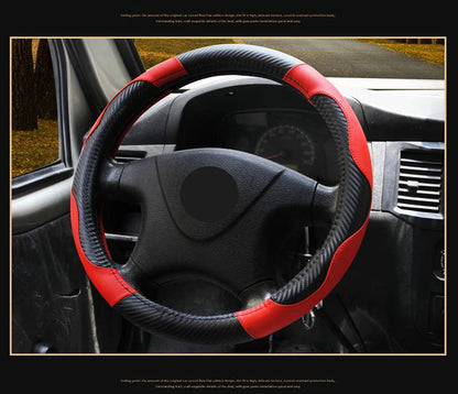 Car Steering Wheel Cover Bus Truck For 36 38 40 42 45 47 50 CM Out Diameters Blue Red Microfiber Leather Steering-wheel Wrap 7~10days