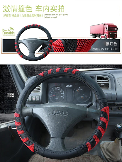 Truck Bus Car Steering Wheel Cover Diameters for 36 38 40 42 45 47 50CM 7 Sizes to Choose Carbon Fiber Black Red Dynamic 8~17days