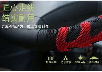 Truck Bus Car Steering Wheel Cover Diameters for 36 38 40 42 45 47 50CM 7 Sizes to Choose Carbon Fiber Black Red Dynamic 8~17days