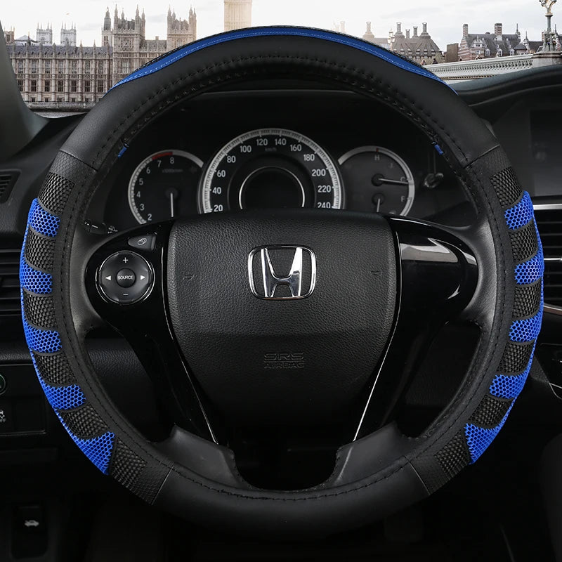 BLUE PU Leather Steering Wheel Covers for Car Bus Truck 36 38 40 42 45 47 50cm Diameter Auto Steering-wheel cover 8~17days