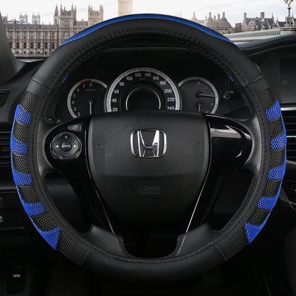 BLUE PU Leather Steering Wheel Covers for Car Bus Truck 36 38 40 42 45 47 50cm Diameter Auto Steering-wheel cover 8~17days