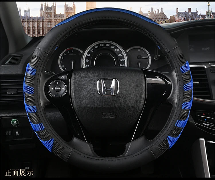 BLUE PU Leather Steering Wheel Covers for Car Bus Truck 36 38 40 42 45 47 50cm Diameter Auto Steering-wheel cover 8~17days