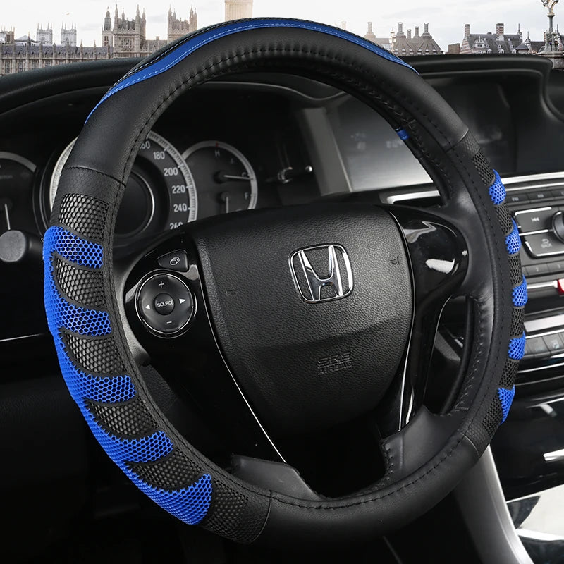 BLUE PU Leather Steering Wheel Covers for Car Bus Truck 36 38 40 42 45 47 50cm Diameter Auto Steering-wheel cover 8~17days