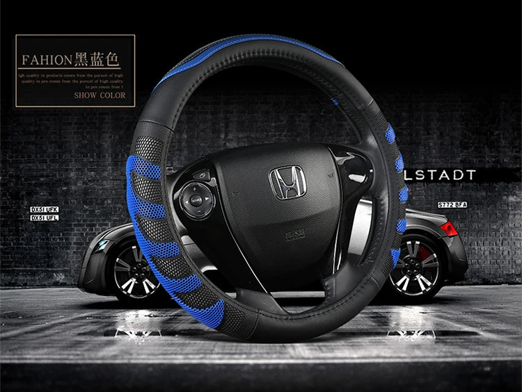 BLUE PU Leather Steering Wheel Covers for Car Bus Truck 36 38 40 42 45 47 50cm Diameter Auto Steering-wheel cover 8~17days