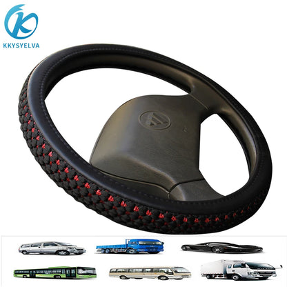 PU Leather+ Silk car Steering Wheel Covers for Car Bus Truck 36 38 40 42 45 47 50cm Diameter Auto Steering-wheel cover 8~17days