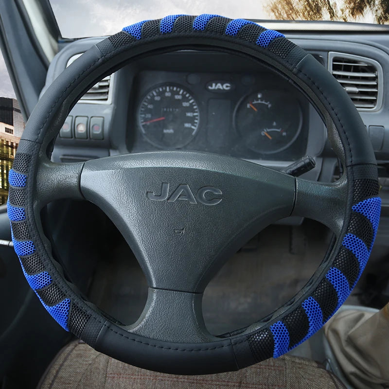 BLUE PU Leather Steering Wheel Covers for Car Bus Truck 36 38 40 42 45 47 50cm Diameter Auto Steering-wheel cover 8~17days