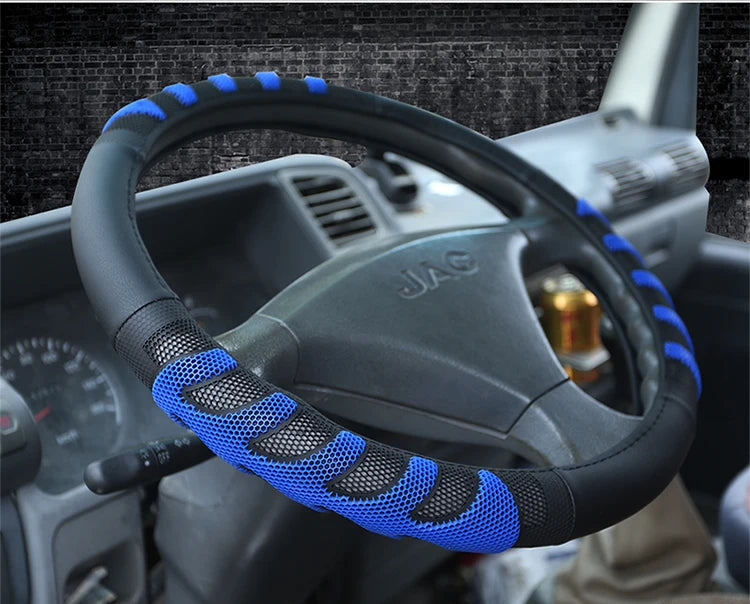 BLUE PU Leather Steering Wheel Covers for Car Bus Truck 36 38 40 42 45 47 50cm Diameter Auto Steering-wheel cover 8~17days