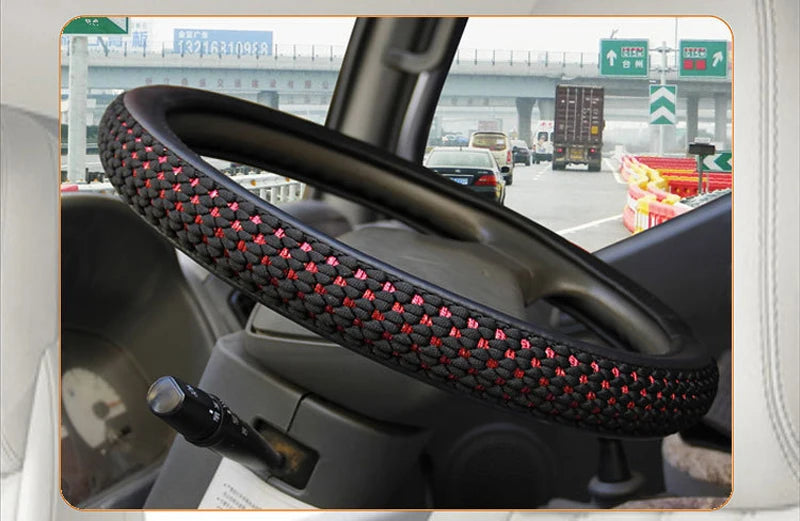 Car Steering Wheel Cover Wrap Volant Ice Silk Truck Lorry Bus Non-slip Diameters For 36 38 40 42 45 47 50 CM Auto Accessories 8~17days