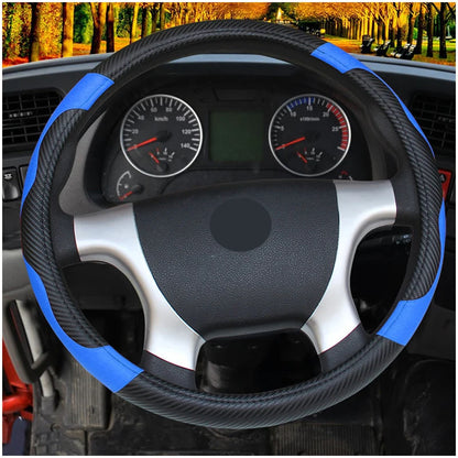 Car Steering Wheel Cover Bus Truck For 36 38 40 42 45 47 50 CM Out Diameters Blue Red Microfiber Leather Steering-wheel Wrap 7~10days