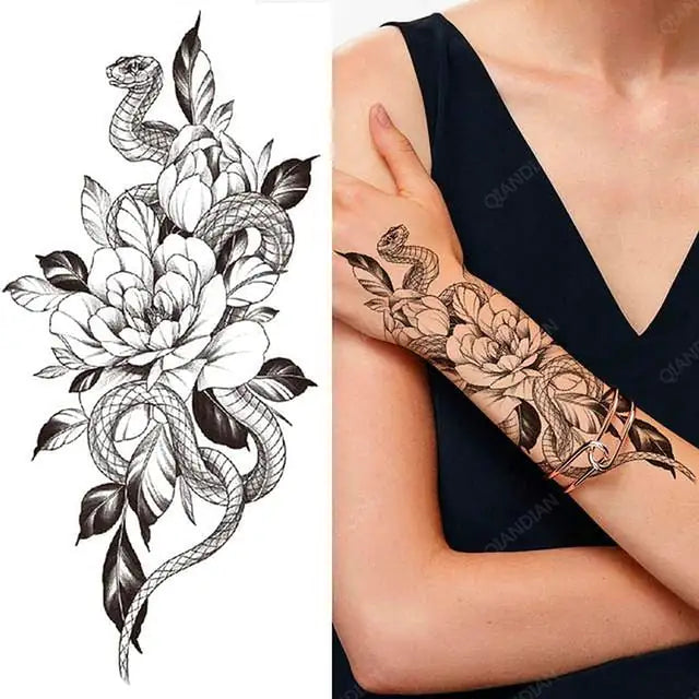 Old School Flowers Tattoos for Women