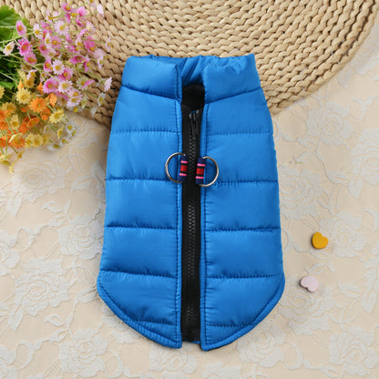 Autumn And Winter Zipper Vest Warm Pet Clothes