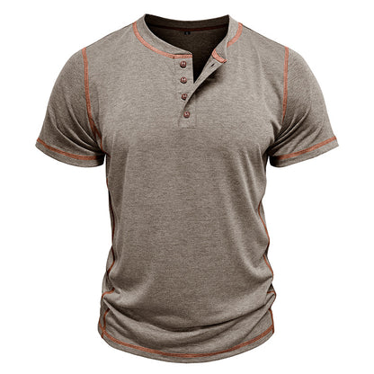 Short Sleeve Men's Round Neck T-shirt Color Matching Top