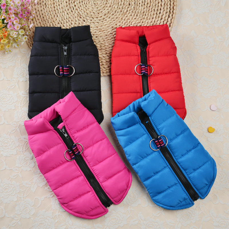 Autumn And Winter Zipper Vest Warm Pet Clothes