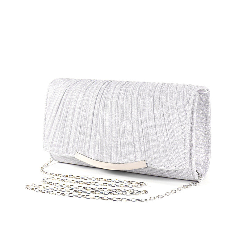 Ladies Dinner Bag Solid Color Flap Chain Crossbody Bag