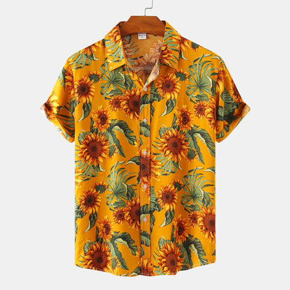 Summer Men's Hawaiian 3D Digital Printing Shirt Short Sleeve